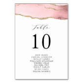 tabel met het gouden en zwarte grijze tabelnummer kaart (Achterkant)