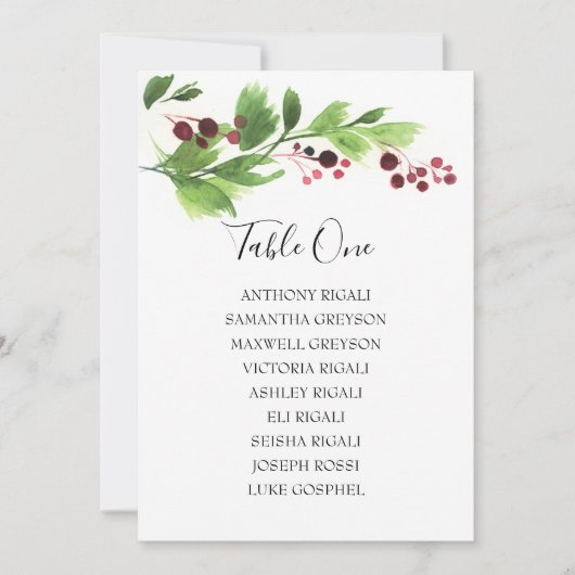 Tabel met het kerstrooster voor de Waterverf van d Kaart (Voorkant)