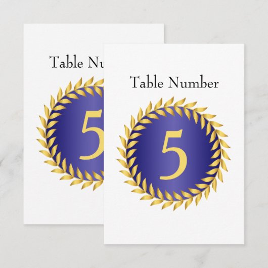 Tabel met het referentienummer van het blauwvinton kaart (Voorkant / Achterkant)