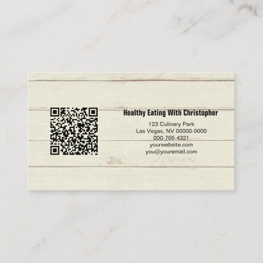 Tabel met Persoonlijke Chef Aangepaste Foto QR-cod Visitekaartje (Achterkant)