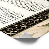 Tabel met receptie Schema barokke Vintage Lily Poster (Hoek)