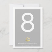 TABEL NUMBERS Bar Mitzvah ster van david grijs Kaart (Achterkant)