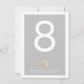 TABEL NUMBERS Bar Mitzvah ster van david grijs Kaart (Voorkant)