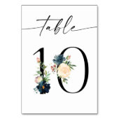 Tabel nummer 10 van Navy, Dusty Blue en Roze Flora Kaart (Achterkant)