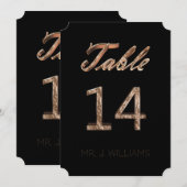 Tabel nummer 14 Black Gold Elegant Escort Kaart (Voorkant / Achterkant)