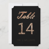 Tabel nummer 14 Black Gold Elegant Escort Kaart (Voorkant)