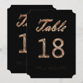 Tabel nummer 18 Black Gold Elegant Escort Kaart (Voorkant / Achterkant)