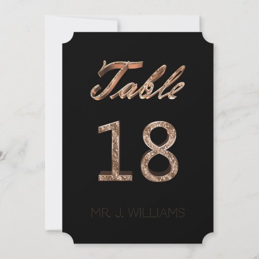 Tabel nummer 18 Black Gold Elegant Escort Kaart (Achterkant)