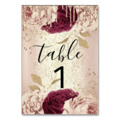 Tabel nummer 1 Drift Florals Roos Marsala Burgundy Kaart (Achterkant)