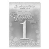 Tabel nummer 1 Elegante zilveren faux glitter Kaart (Voorkant)