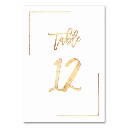 Tabel nummer 1 + Faux Gold Folie DIY Kaart (Voorkant)