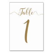 Tabel nummer 1 Gold Wedding Table Numbers Kaart (Voorkant)