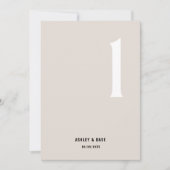 Tabel Nummer 1 Vet Beige Trouwtafel Nummer Kaart (Voorkant)