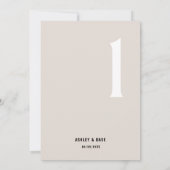 Tabel Nummer 1 Vet Beige Trouwtafel Nummer Kaart (Achterkant)