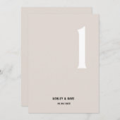 Tabel Nummer 1 Vet Beige Trouwtafel Nummer Kaart (Voorkant / Achterkant)
