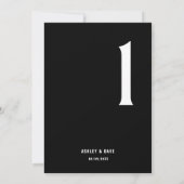 Tabel Nummer 1 Vet Zwart Trouwtafel Nummer Kaart (Achterkant)