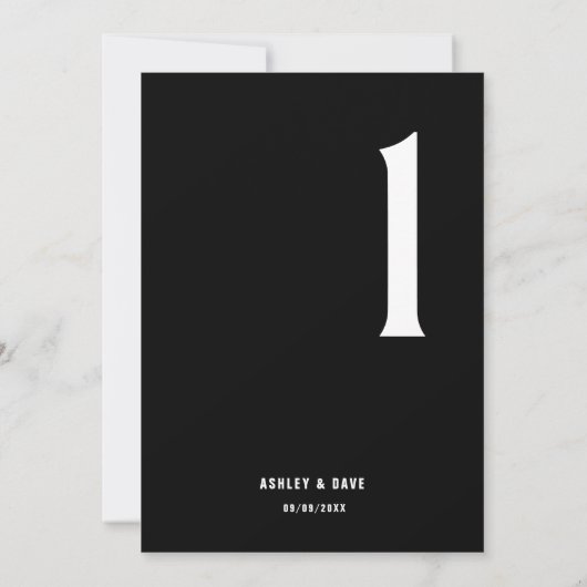 Tabel Nummer 1 Vet Zwart Trouwtafel Nummer Kaart (Achterkant)