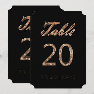 Tabel nummer 20 Black Gold Elegant Escort Kaart