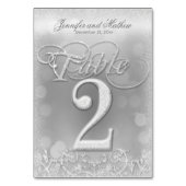 Tabel nummer 2 Elegante zilveren faux glitter Kaart (Voorkant)