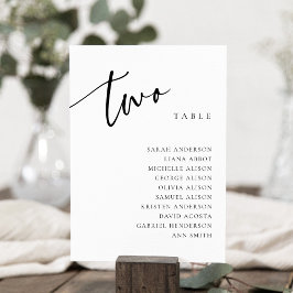 Tabel nummer 2 Twee Zitplaatskaart Kaart