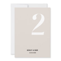 Tabel Nummer 2 Vet Beige Trouwtafel Nummer