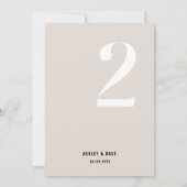 Tabel Nummer 2 Vet Beige Trouwtafel Nummer Kaart (Achterkant)