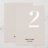Tabel Nummer 2 Vet Beige Trouwtafel Nummer Kaart (Voorkant / Achterkant)