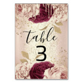 Tabel nummer 3 Drivers Florals Roos Marsala Burgun Kaart (Achterkant)