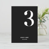 Tabel Nummer 3 Vet Zwart Trouwtafel Nummer Kaart (Staand voorkant)
