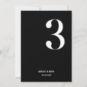 Tabel Nummer 3 Vet Zwart Trouwtafel Nummer Kaart (Achterkant)