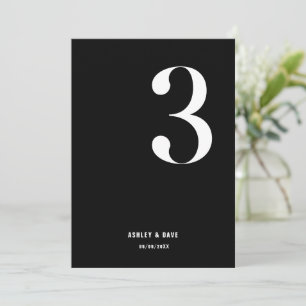 Tabel Nummer 3 Vet Zwart Trouwtafel Nummer Kaart