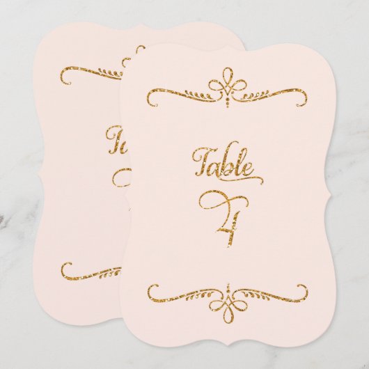 Tabel nummer 4, Fancy lettertekens met letterteken Kaart (Voorkant / Achterkant)