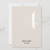 Tabel Nummer 4 Vet Beige Trouwtafel Nummer Kaart (Voorkant)