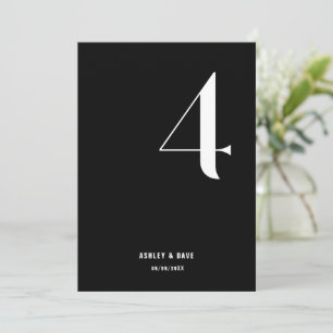 Tabel Nummer 4 Vet Zwart Trouwtafel Nummer Kaart