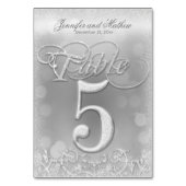 Tabel nummer 5 Elegante zilveren faux glitter Kaart (Achterkant)
