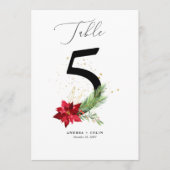 Tabel nummer 5 Vakantie groen + gouden Waterverf Programmakaart (Voorkant)