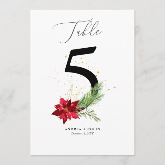 Tabel nummer 5 Vakantie groen + gouden Waterverf Programmakaart (Voorkant)