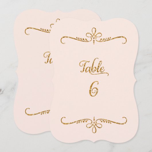 Tabel nummer 6, Fancy lettertekens met letterteken Kaart (Voorkant / Achterkant)