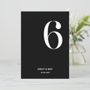 Tabel nummer 6 Vet Zwart Trouwtafel nummer Kaart