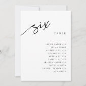 Tabel nummer 6 Zes Zitplaatsen Grafiek Kaart (Voorkant)