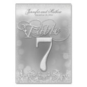 Tabel nummer 7 Elegante zilveren faux glitter Kaart (Achterkant)