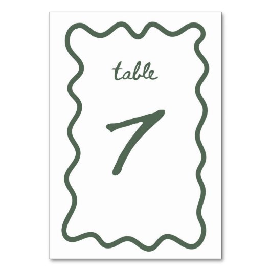 Tabel nummer 7 kaart (Achterkant)