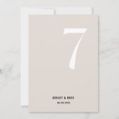 Tabel nummer 7 Vet Beige Trouwtafel nummer Kaart (Voorkant)