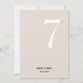 Tabel nummer 7 Vet Beige Trouwtafel nummer Kaart (Achterkant)