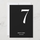 Tabel nummer 7 Vet Zwart Trouwtafel nummer Kaart (Voorkant)