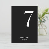 Tabel nummer 7 Vet Zwart Trouwtafel nummer Kaart (Staand voorkant)