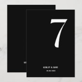Tabel nummer 7 Vet Zwart Trouwtafel nummer Kaart (Voorkant / Achterkant)