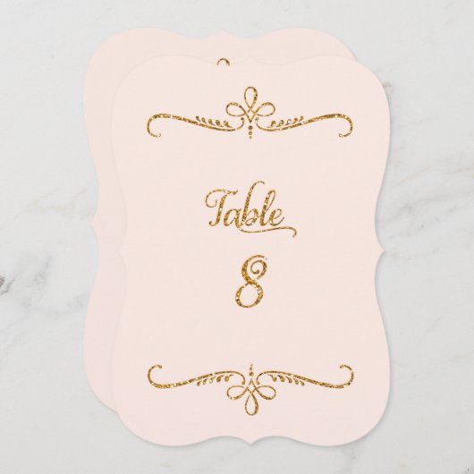 Tabel nummer 8, Fancy scriptlettertekens met besch Kaart (Voorkant / Achterkant)