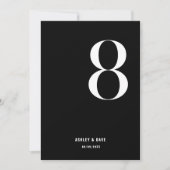 Tabel Nummer 8 Vet Zwart Trouwtafel Nummer Kaart (Voorkant)