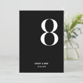 Tabel Nummer 8 Vet Zwart Trouwtafel Nummer Kaart (Staand voorkant)